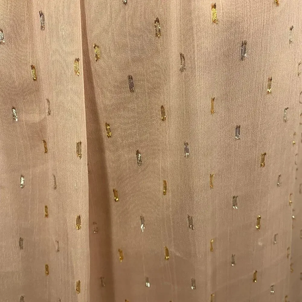 Liz Claiborne Womens S Sleeveless Silky Blouse Pastel Pink Gold Embellished Soft - Picture 8 of 10